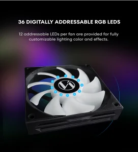 LIAN LI ST120- FANS , BLACK COLOR , 3 FANS PACK
