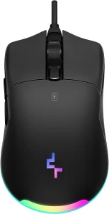 DeepCool MG510 Gaming Mouse 19,000 DPI PAW3370 Optical Sensor with 6 Programmable Buttons 400IPS Wireless Gaming Mouse RGB with Detachable Cable 1000Hz Gaming Mice Compatible with PC/MAC, Black
