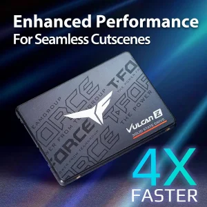 TEAMGROUP T-Force Vulcan Z 1TB SLC Cache 3D NAND TLC 2.5 Inch SATA III Internal Solid State Drive SSD (R/W Speed up to 550/500 MB/s) T253TZ001T0C101